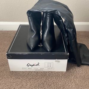 Qupid Thigh High Black Boot